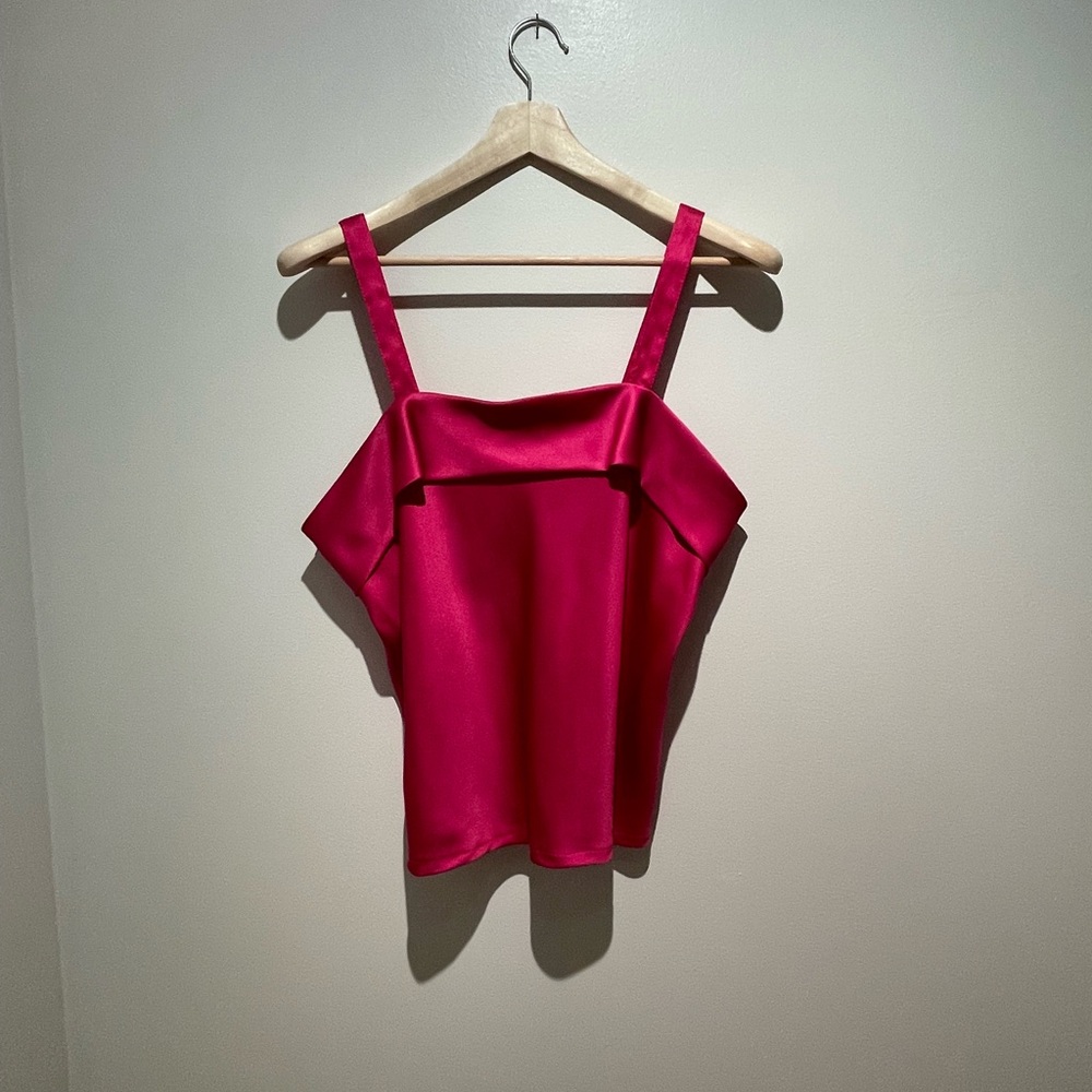 Vintage Vibrant Fuchsia Satin Camisole